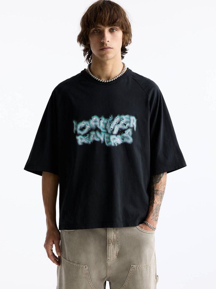 Moudda PULL & BEAR - T-Shirt Demi-Manches Purple 02 Noir - Tunisie 2