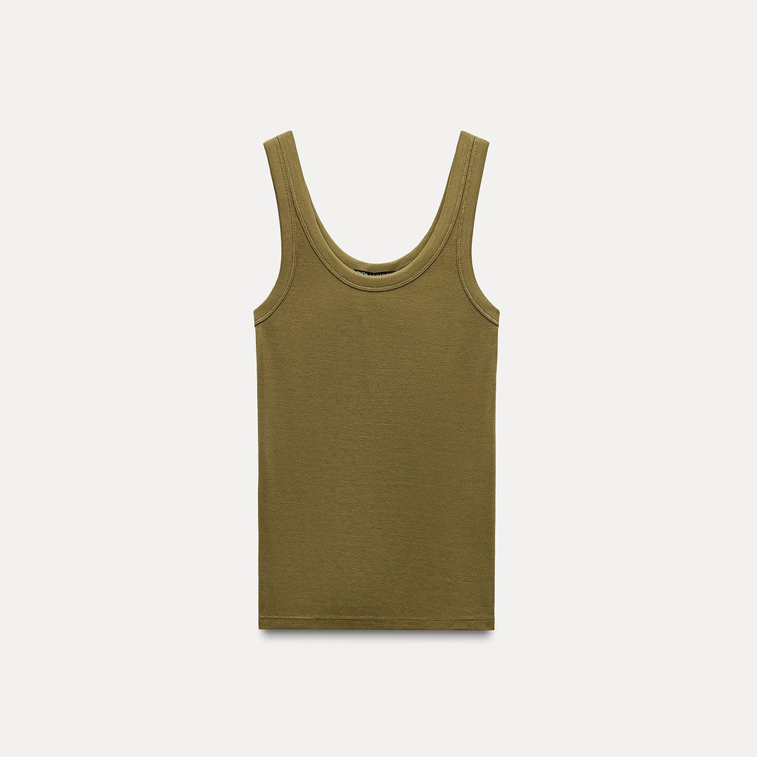 Moudda ZARA - T-shirt en Coton Mercerisé à Bretelles - Tunisie 2