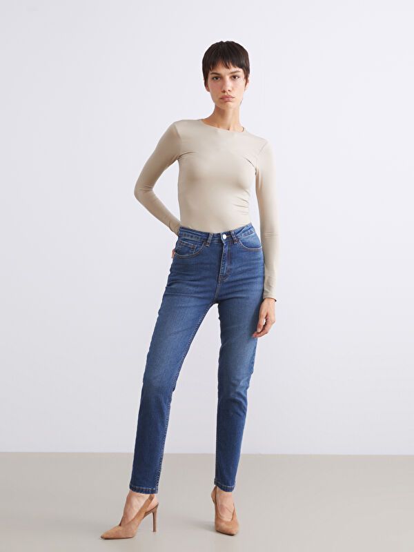 Moudda LC Waikiki - Pantalon jean tissé basique Femme Rodéo noir - Tunisie 1