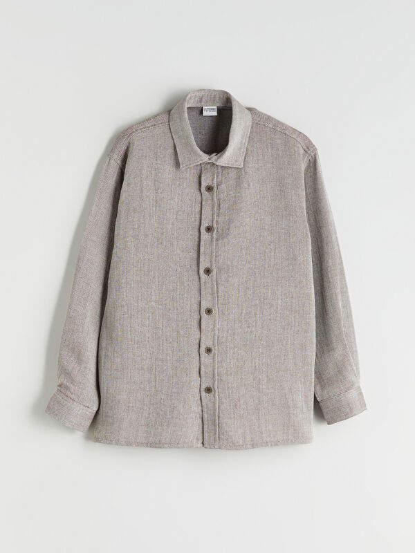 Moudda LC Waikiki - Chemise tissée manches longues Garçon Brun - Tunisie 1