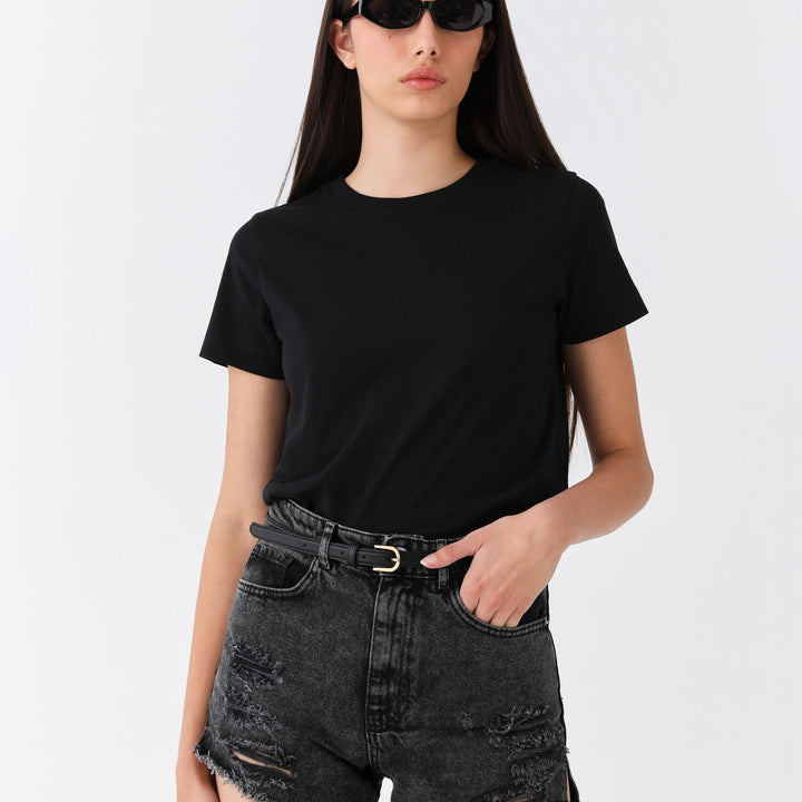 Moudda LC Waikiki - Body jersey manches courtes Femme Noir - Tunisie 1