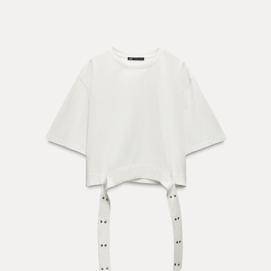 Moudda ZARA - T-shirt à Œillets et Rubans - Tunisie 1