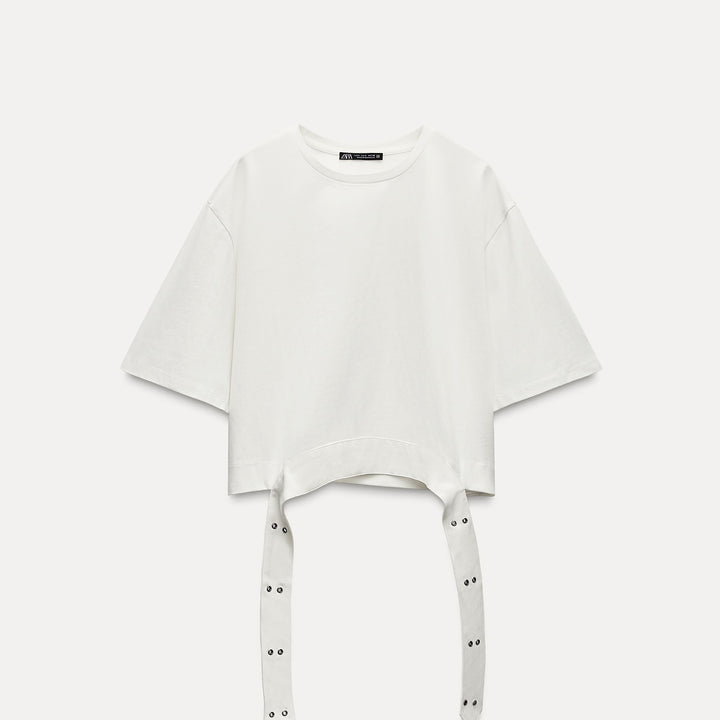 Moudda ZARA - T-shirt à Œillets et Rubans - Tunisie 1