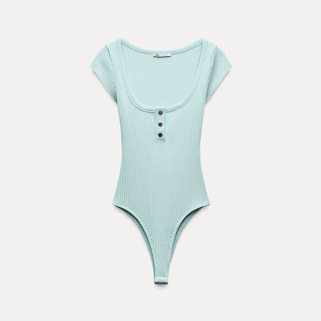 Moudda ZARA - Body Côtelé Manches Courtes à Pressions - Tunisie 1