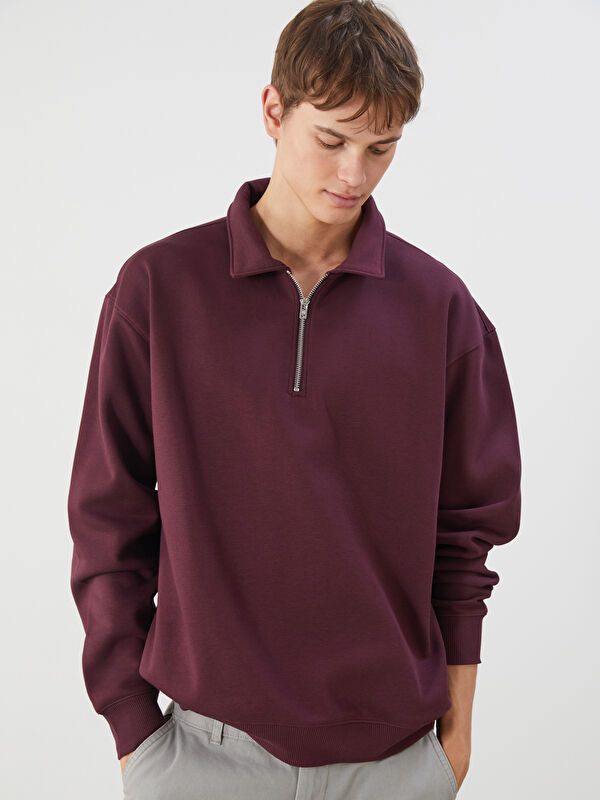 Moudda LC Waikiki - Sweatshirt en jersey Homme Bordeaux - Tunisie 1
