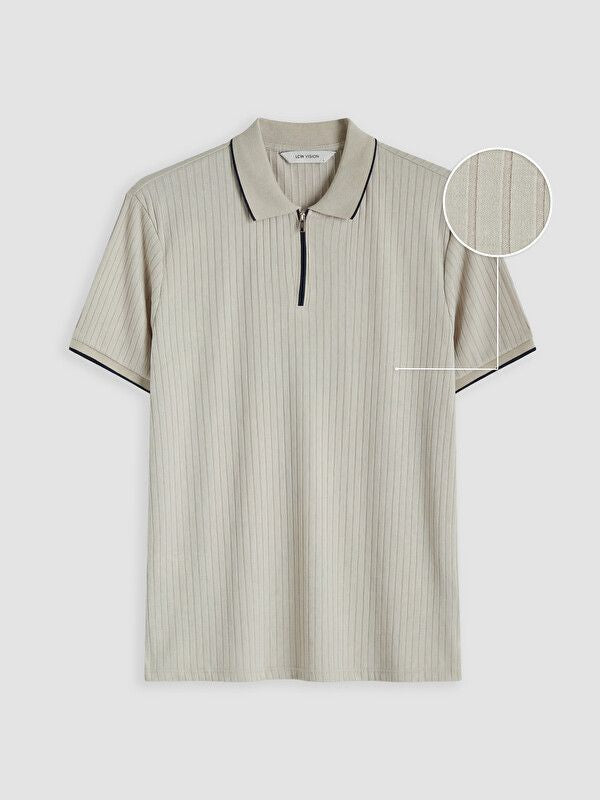 Moudda LC Waikiki - T-shirt manches courtes en jersey pour Homme couleur Beige - Tunisie 1