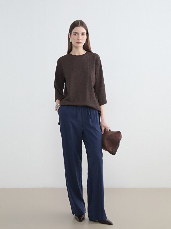 Moudda LC Waikiki - Pantalon fin en tissu pour Femme couleur Bleu marine - Tunisie 1