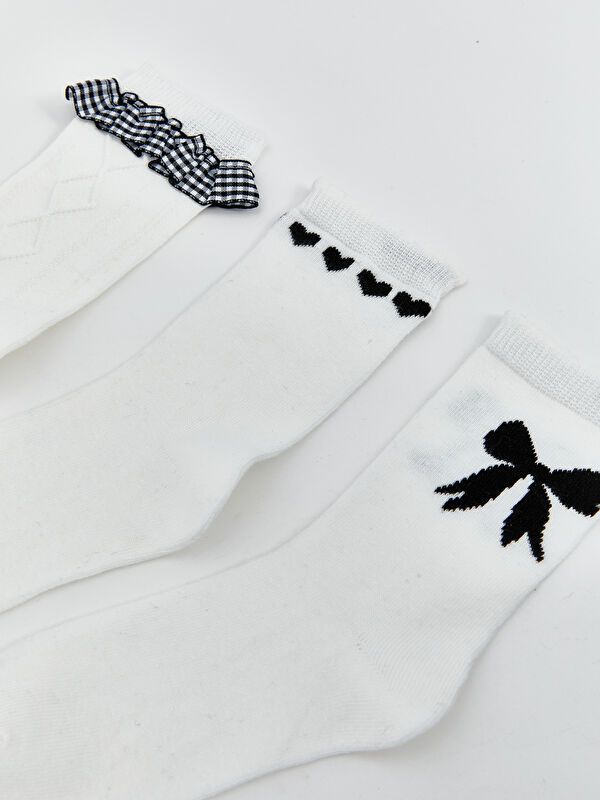 Moudda LC Waikiki - Chaussettes courtes Fille Blanc brillant - Tunisie 2