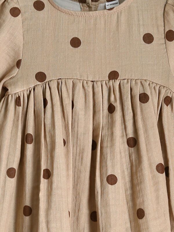 Moudda LC Waikiki - Robe tissée manches longues Fille Imprimé beige - Tunisie 4