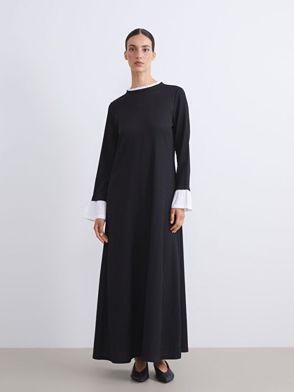 Moudda LC Waikiki - Robe en jersey manches longues Femme Noir - Tunisie 2