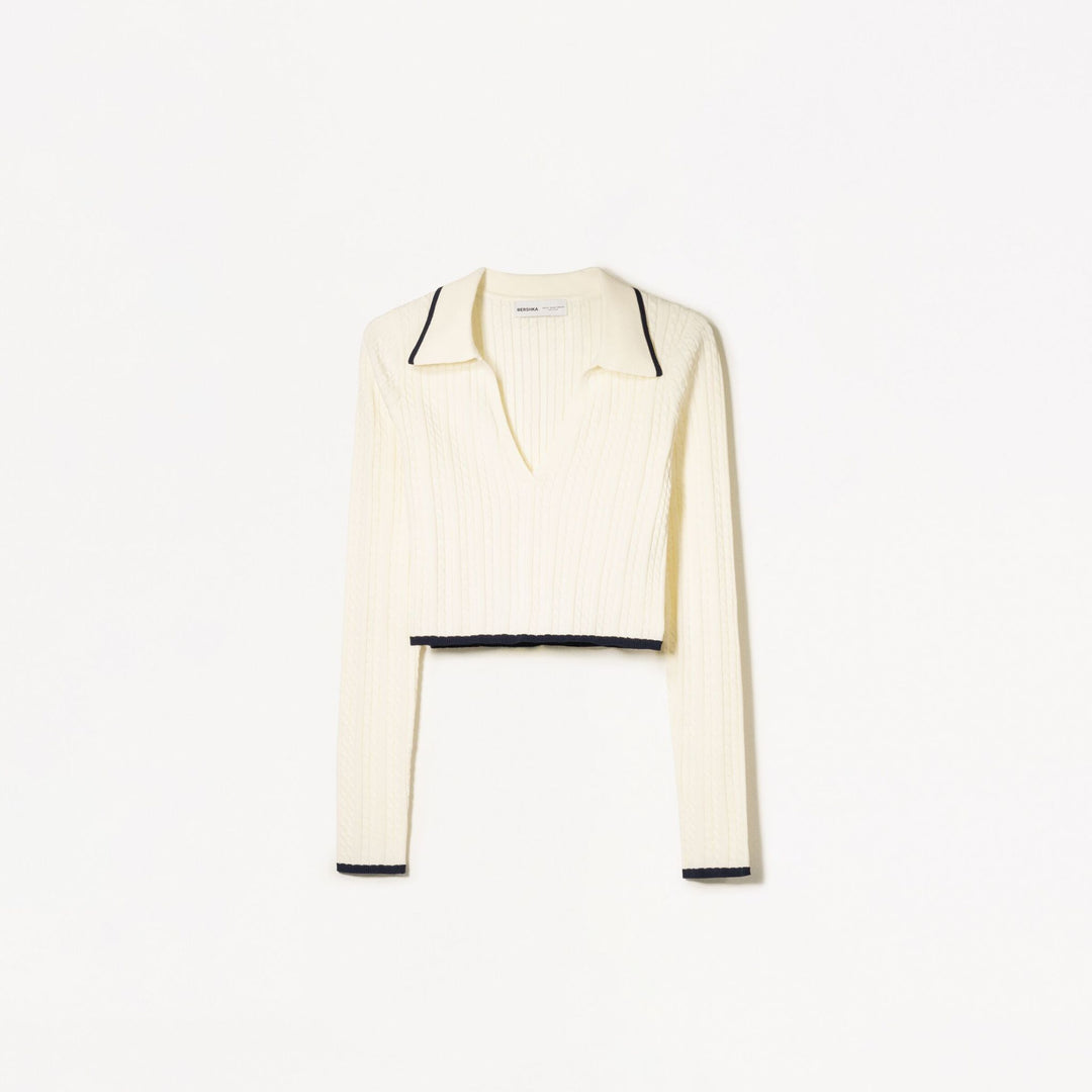 Moudda BERSHKA - Pull - Col Polo & Tresses Serrées - Tunisie 1