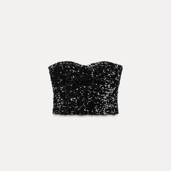 Moudda ZARA - Top bustier pailleté de fête - Tunisie 1