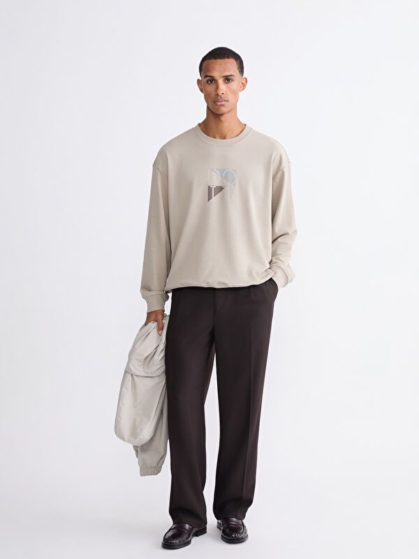 Moudda LC Waikiki - Sweatshirt en jersey couleur Beige foncé pour hommes - Tunisie 2