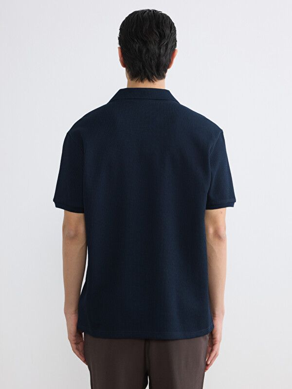 Moudda LC Waikiki - T-shirt manches courtes en jersey pour Homme couleur Bleu marine - Tunisie 4