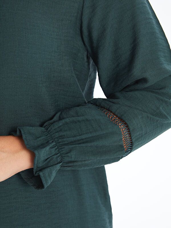 Moudda LC Waikiki - Blouse tissée manches longues Femme Vert foncé - Tunisie 3