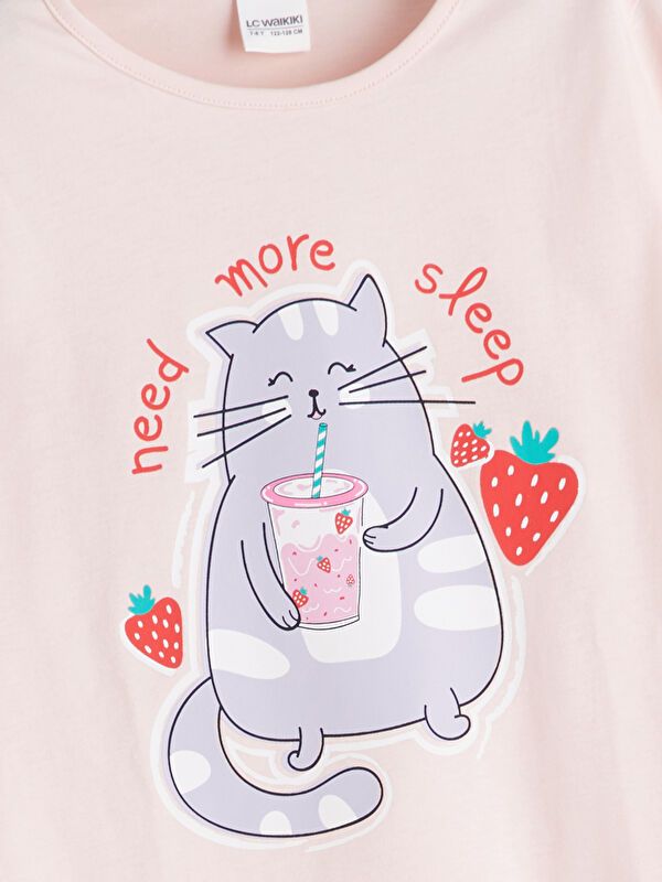 Moudda LC Waikiki - Pyjama jersey manches courtes Fille Rose - Tunisie 3