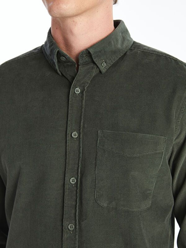 Moudda LC Waikiki - Chemise tissée manches longues Homme Kaki - Tunisie 3