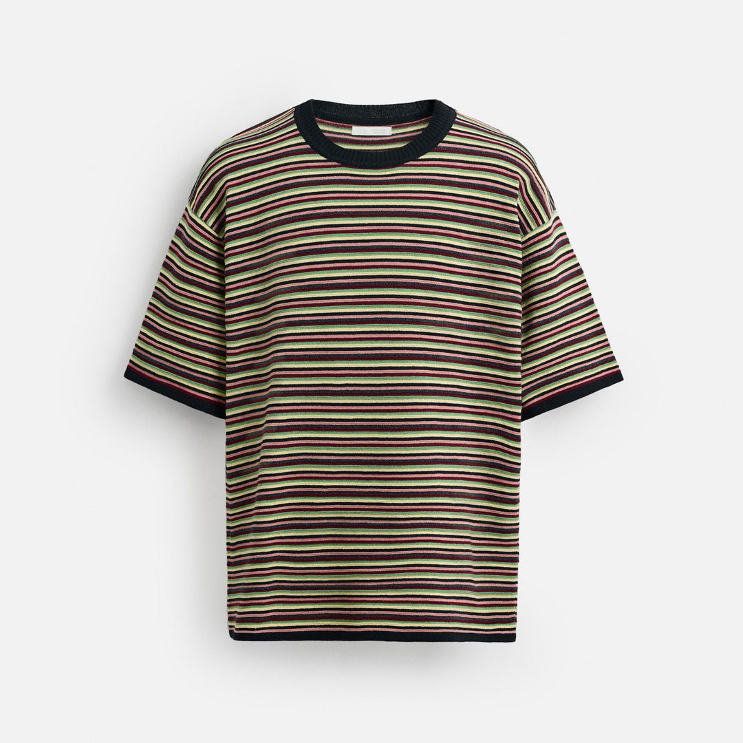 Moudda ZARA - Pull Manches Courtes - Rayures Multicolores - Tunisie 1