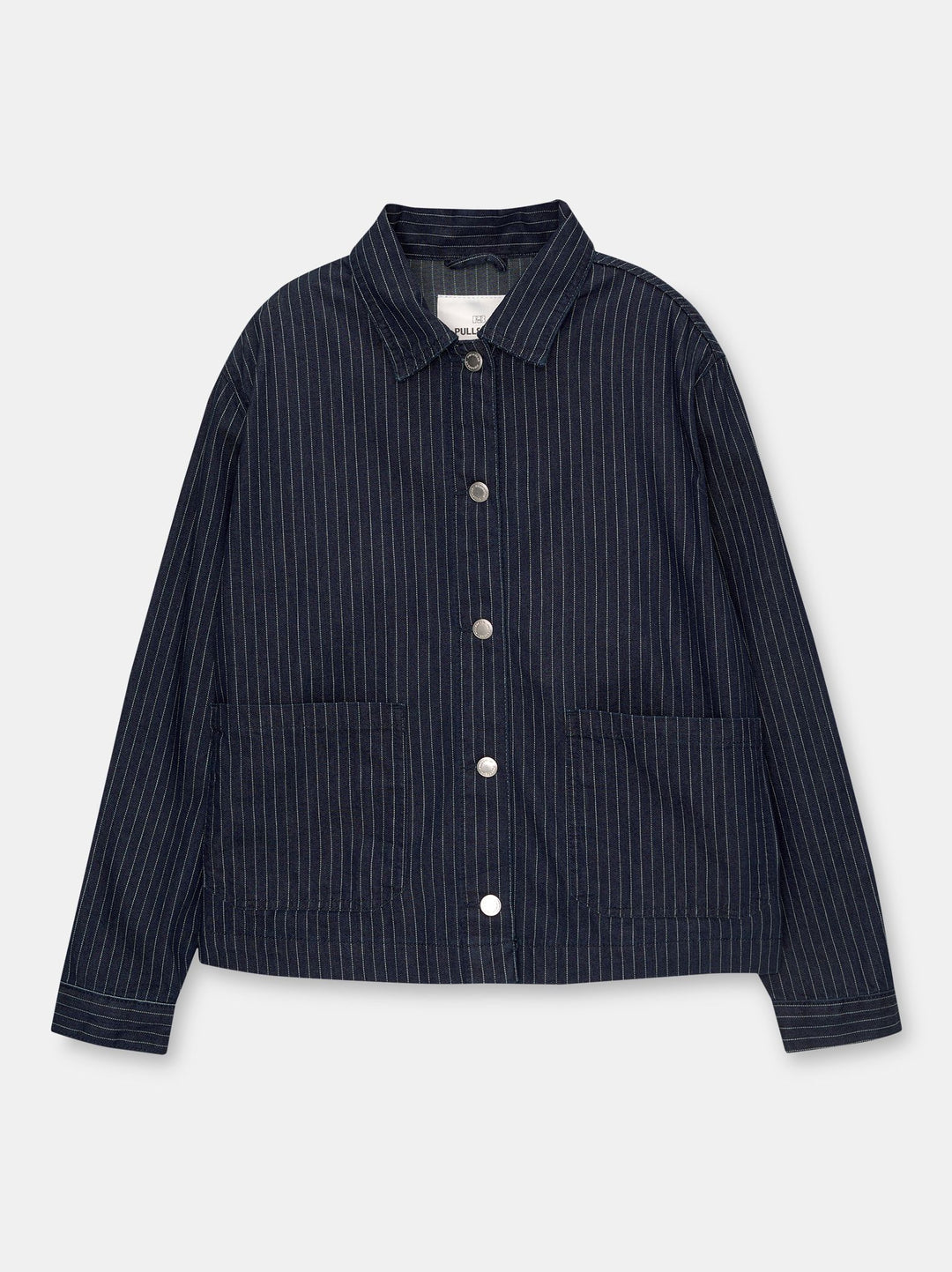 Moudda PULL & BEAR - Veste Denim Worker Courte Basique Capsule Rayures - Tunisie 3
