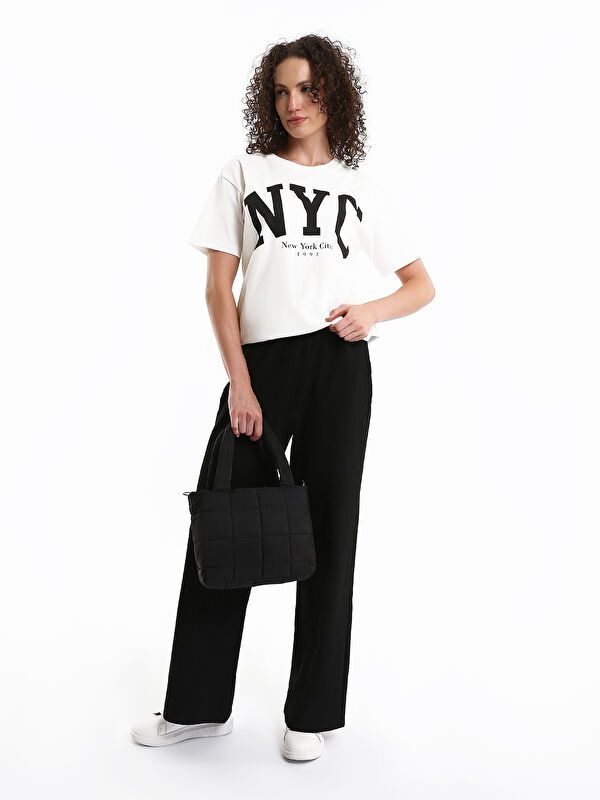 Moudda LC Waikiki - Body imprimé en jersey manches courtes Femme Ecru - Tunisie 2