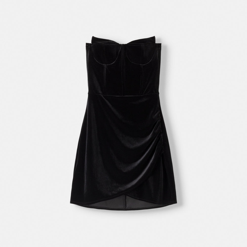 Moudda BERSHKA - Robe courte en velours motif noix de coco - Tunisie 2