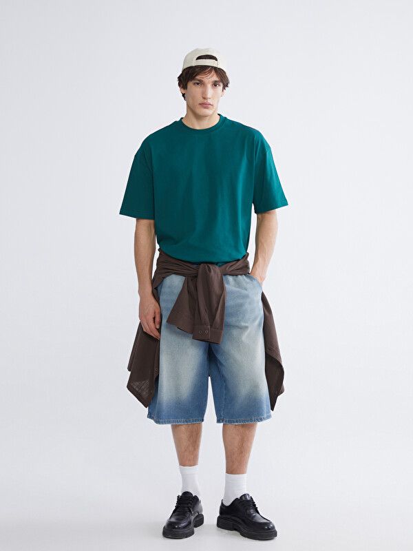 Moudda LC Waikiki - T-shirt basique manches courtes en jersey pour Homme couleur Vert forêt - Tunisie 2