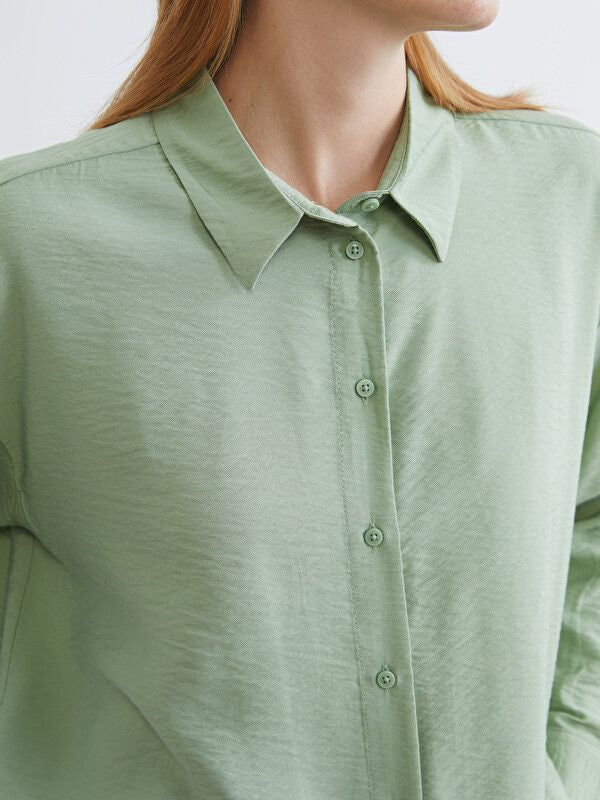 Moudda LC Waikiki - Tunique manches longues en tissu pour Femme couleur Vert - Tunisie 3