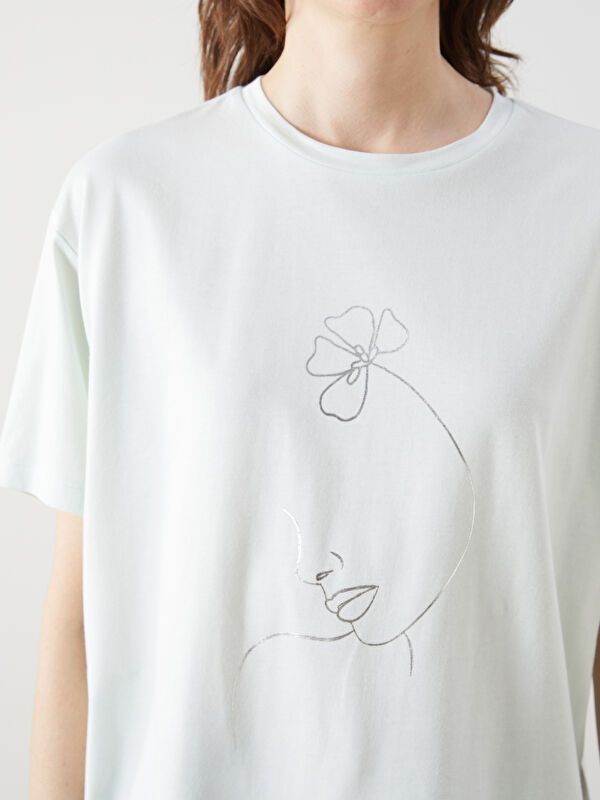 Moudda LC Waikiki - Body en jersey imprimé à manches courtes pour Femmes - Tunisie 3