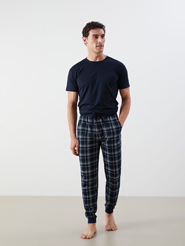 Moudda LC Waikiki - Bas pyjama jersey long Homme Imprimé marine - Tunisie 1