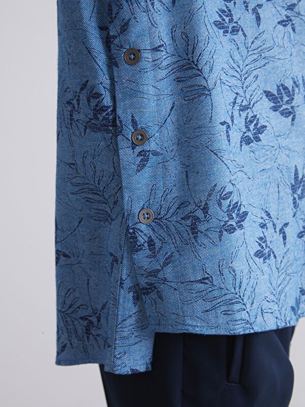 Moudda LC Waikiki - Chemise tissée imprimée manches longues Femme Imprimé à l'indigo - Tunisie 3