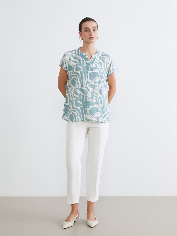 Moudda LC Waikiki - Blouse maternité à manches courtes pour Femme couleur Vert imprimé - Tunisie 2