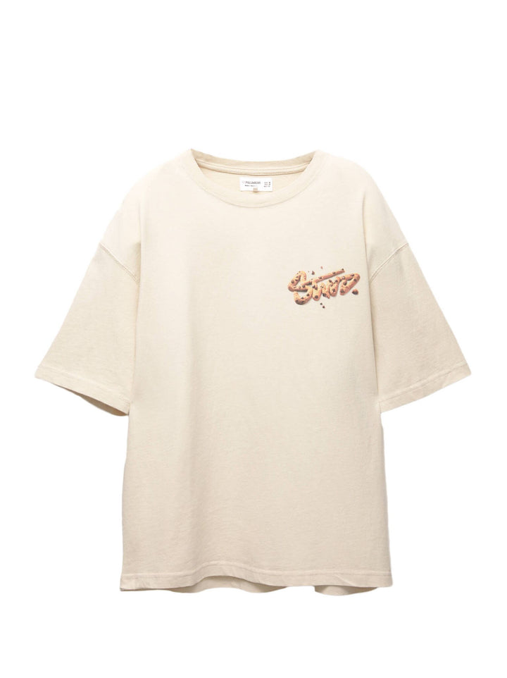 Moudda PULL & BEAR - T-Shirt Graphique - Biscuit - Tunisie 1