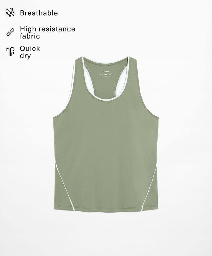 Moudda Oysho - T-Shirt Technique Padel avec Passepoil - Tunisie 2