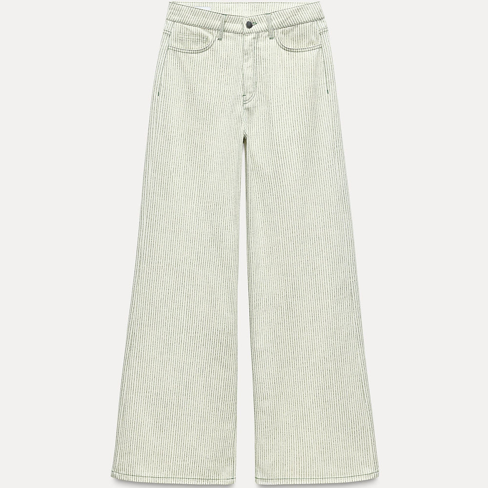 Moudda ZARA - Pantalon jambe large rayé imprimé coordonné - Tunisie 2