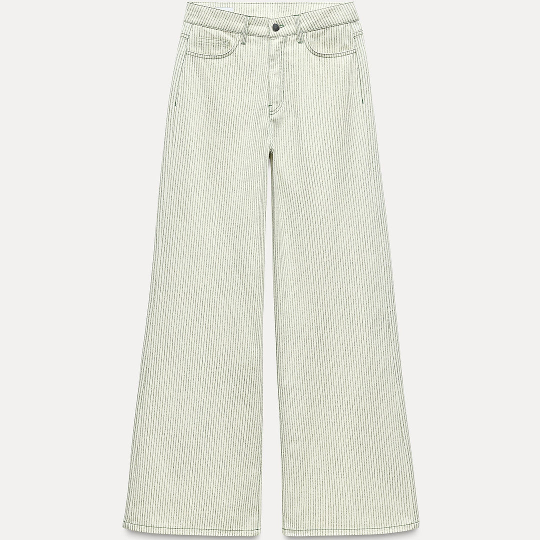 Moudda ZARA - Pantalon jambe large rayé imprimé coordonné - Tunisie 2