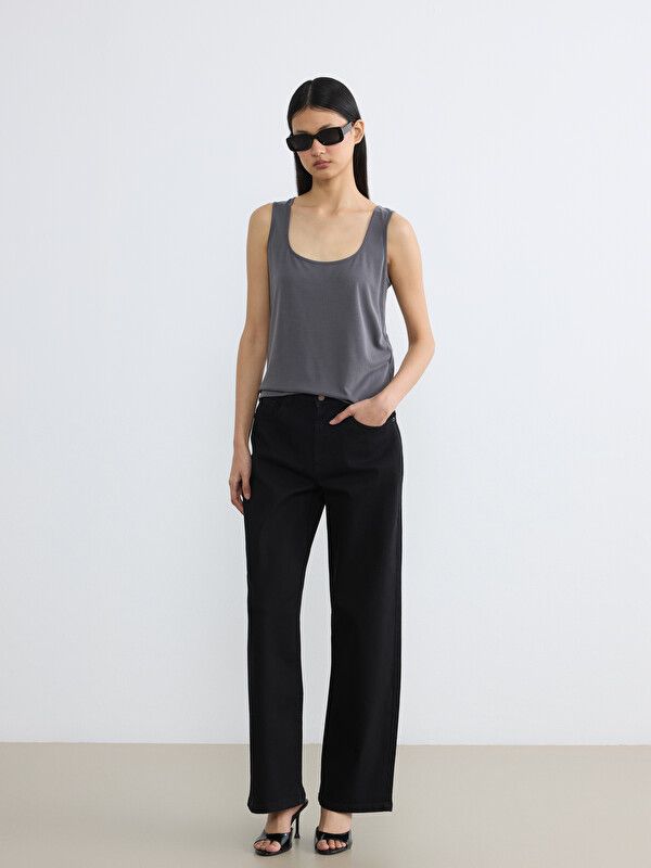 Moudda LC Waikiki - Jean basique en denim pour Femme couleur Rodeo noir - Tunisie 1