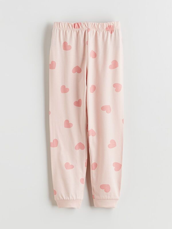 Moudda LC Waikiki - Pyjama manches longues en jersey mi-saison couleur Rose clair imprimé pour filles - Tunisie 4