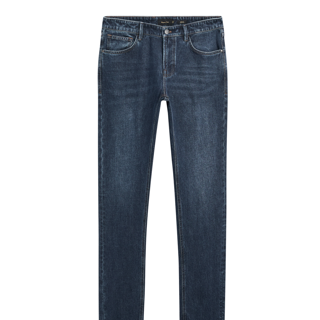 Moudda Massimo Dutti - Pantalon jean indigo lavé coupe fuselée - Tunisie 1