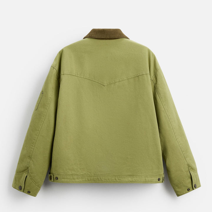 Moudda ZARA - Veste Canvas Vert - Col Velours (Bleu Cobalt) - Tunisie 2