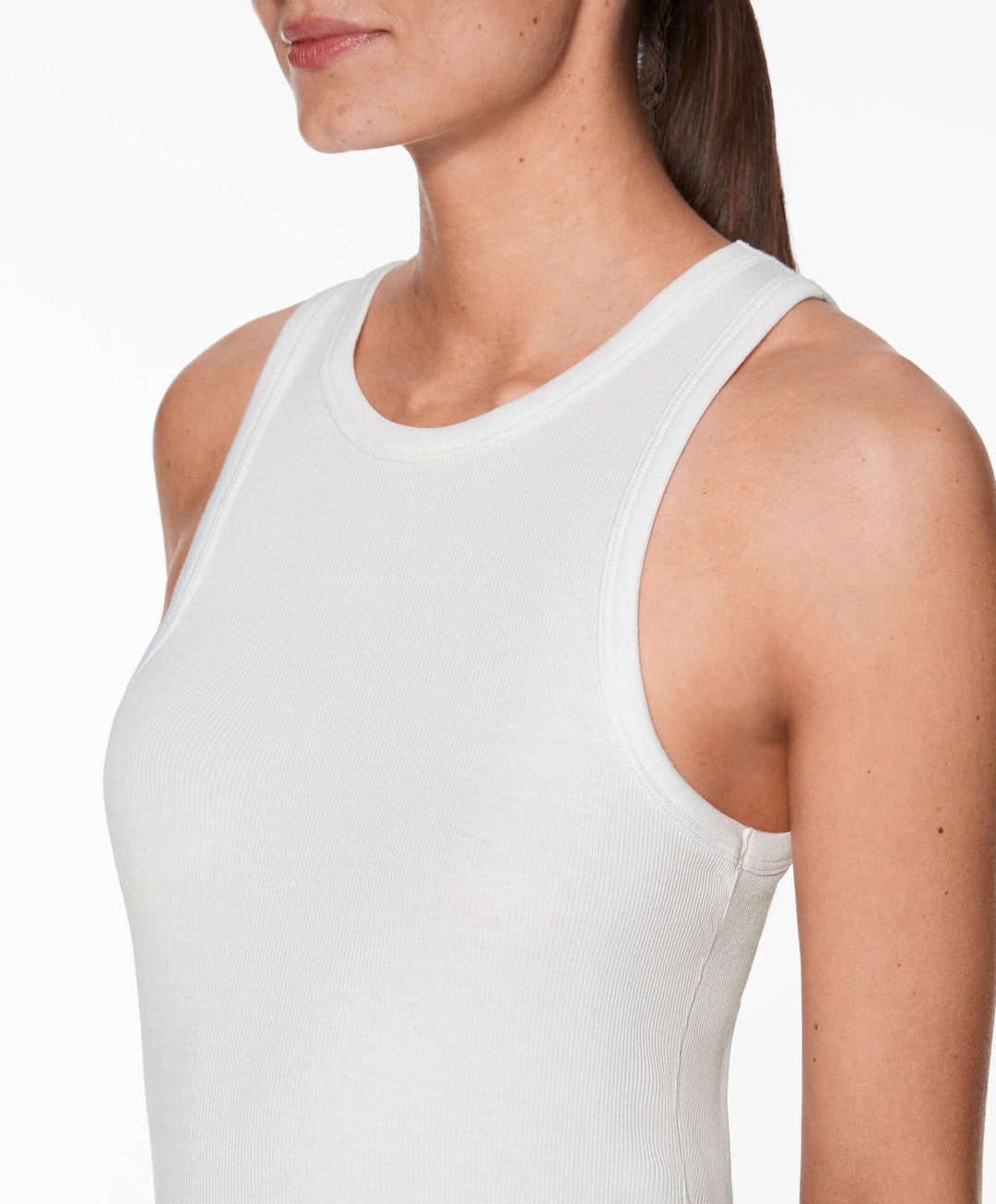 Moudda Oysho - T-Shirt Halter Modal Coton Blanc - Tunisie 3