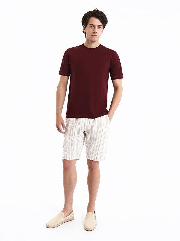 Moudda LC Waikiki - T-shirt jersey col rond manches courtes Homme Bordeaux - Tunisie 2