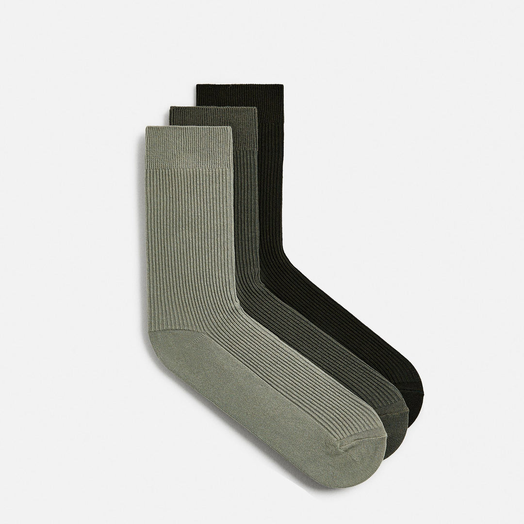 Moudda ZARA - Chaussettes Légères - Multicolores (Écru/Beige/Vert) Pack 3 - Tunisie 2