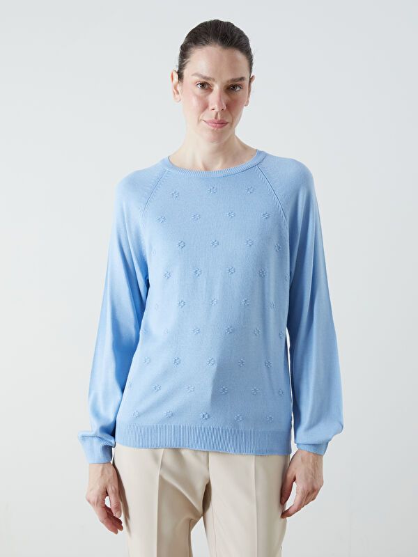 Moudda LC Waikiki - Pull tricot moyen Femme Bleu - Tunisie 1