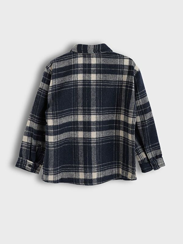 Moudda LC Waikiki - Chemise tissée manches longues Garçon Carreaux bleu marine foncé - Tunisie 2