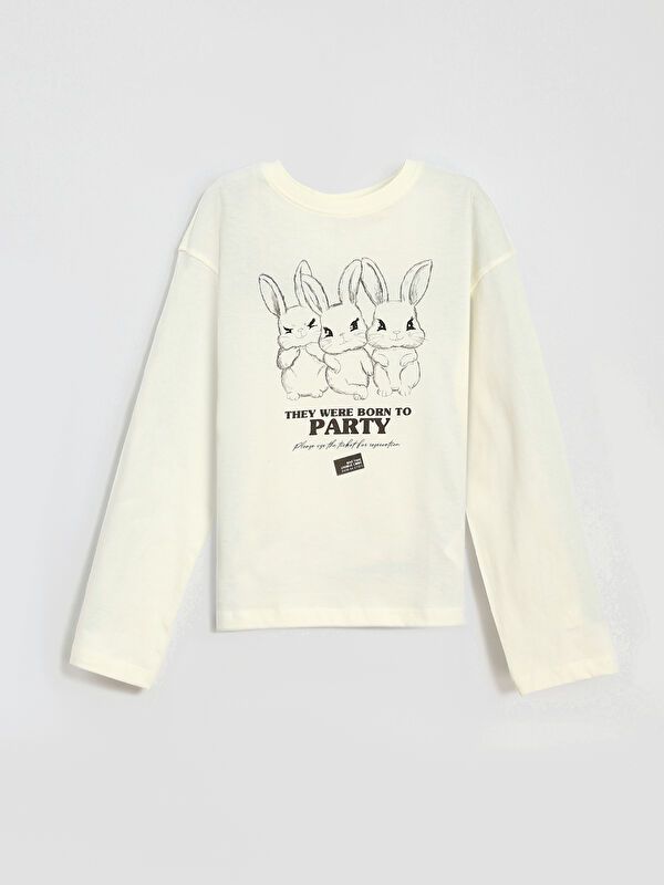 Moudda LC Waikiki - Body en jersey manches longues Fille Ecru - Tunisie 1