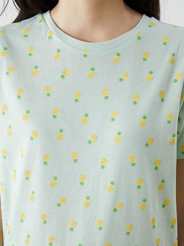 Moudda LC Waikiki - Body imprimé manches courtes en jersey pour Femme couleur Vert pastel - Tunisie 3