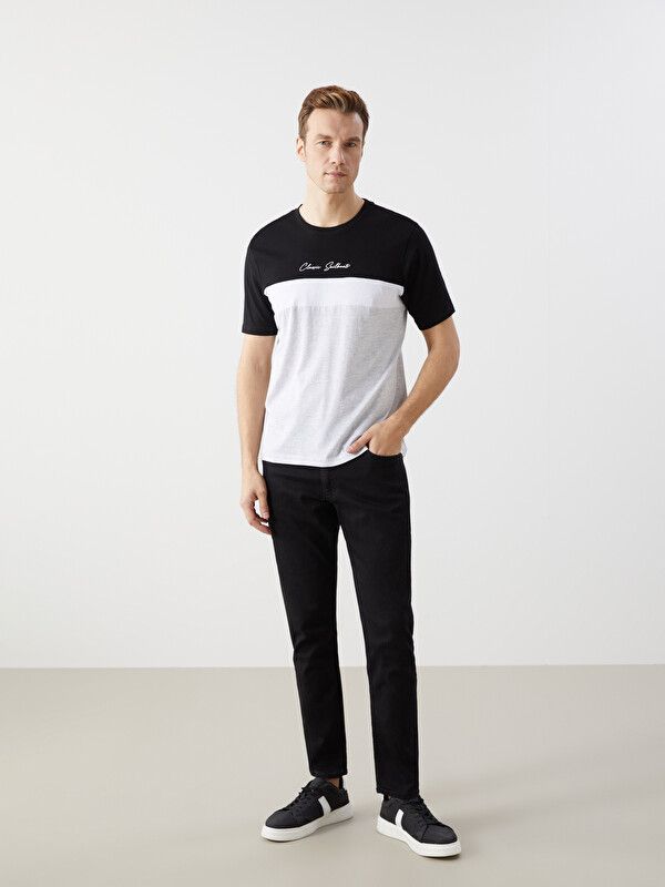 Moudda LC Waikiki - T-shirt imprimé manches courtes en jersey pour Homme couleur Noir rayé - Tunisie 2