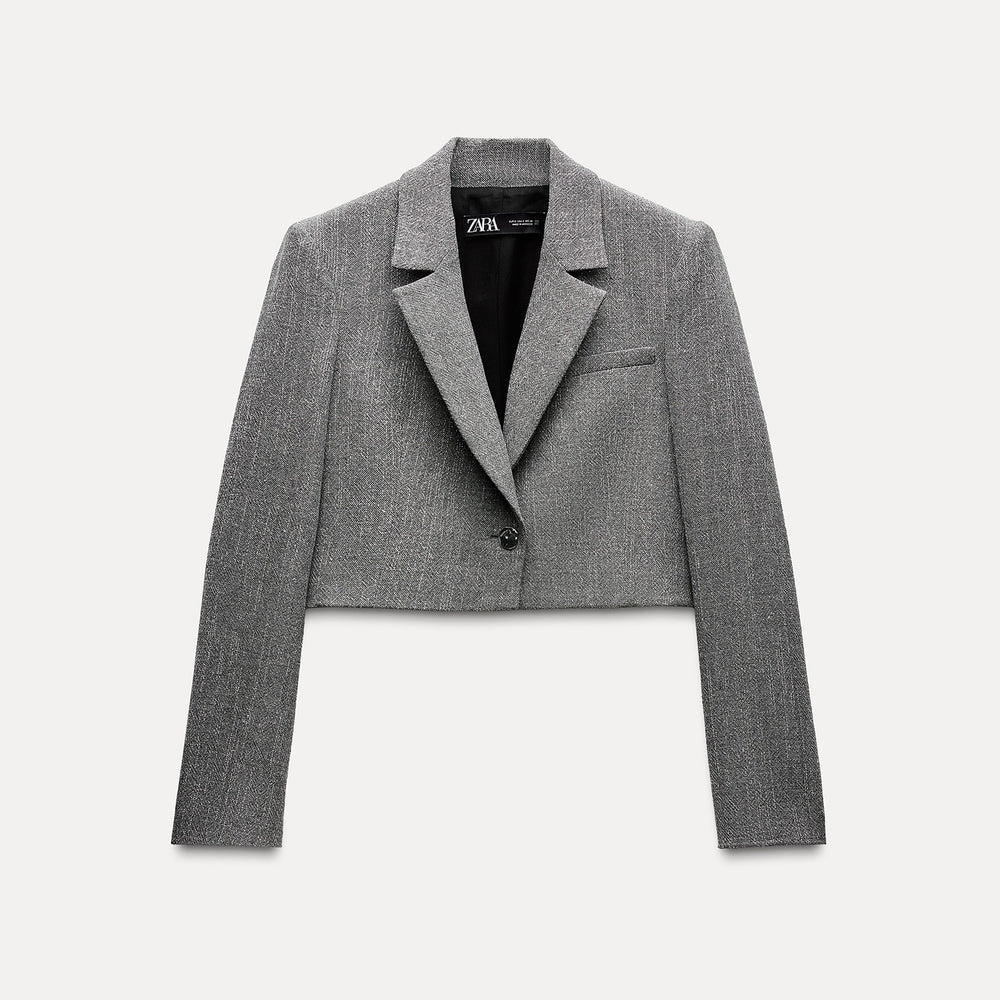 Moudda ZARA - Ensemble blazer court fil lurex, bouton argenté - Tunisie 2