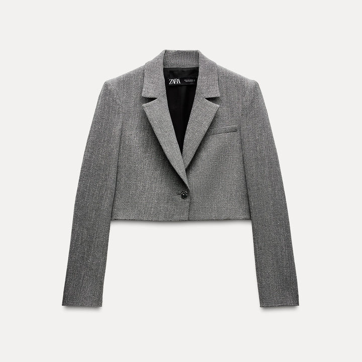 Moudda ZARA - Ensemble blazer court fil lurex, bouton argenté - Tunisie 2