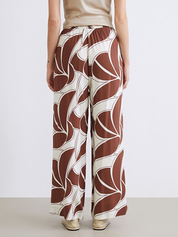 Moudda LC Waikiki - Pantalon fin en tissu pour Femme couleur Marron imprimé - Tunisie 4